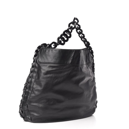 Chanel Calfskin Modern Chain Rhodoid Hobo Black 3 of 10