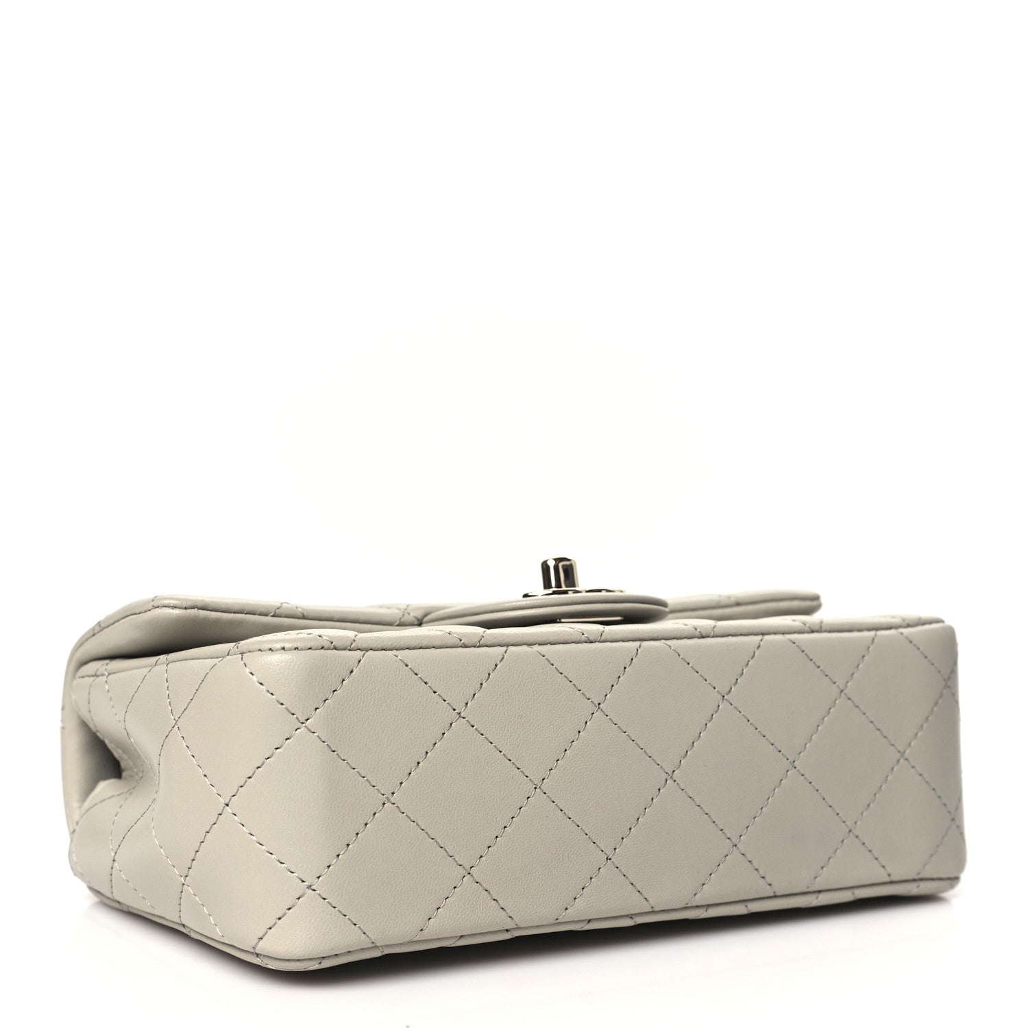 Chanel Lambskin Quilted Mini Rectangular Flap Grey 4 of 11