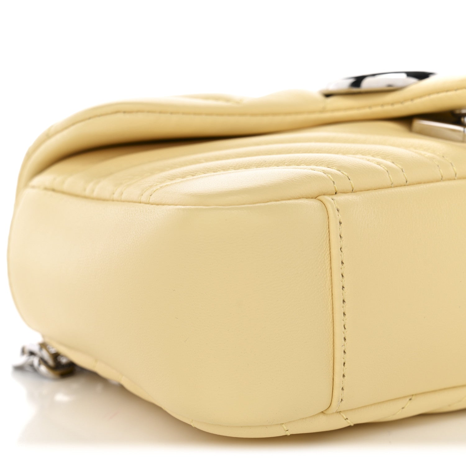 Gucci Lambskin Matelasse Small GG Marmont Shoulder Bag Yellow 9 of 10