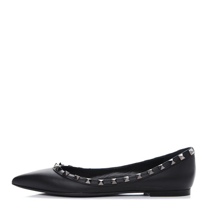 Valentino Garavani Nappa Rockstud Ballerina Flats 37 Black 1 of 10