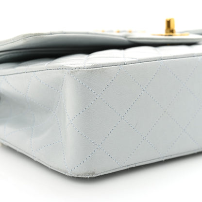 Chanel Lambskin Quilted Medium Double Flap Light Blue 10 of 16