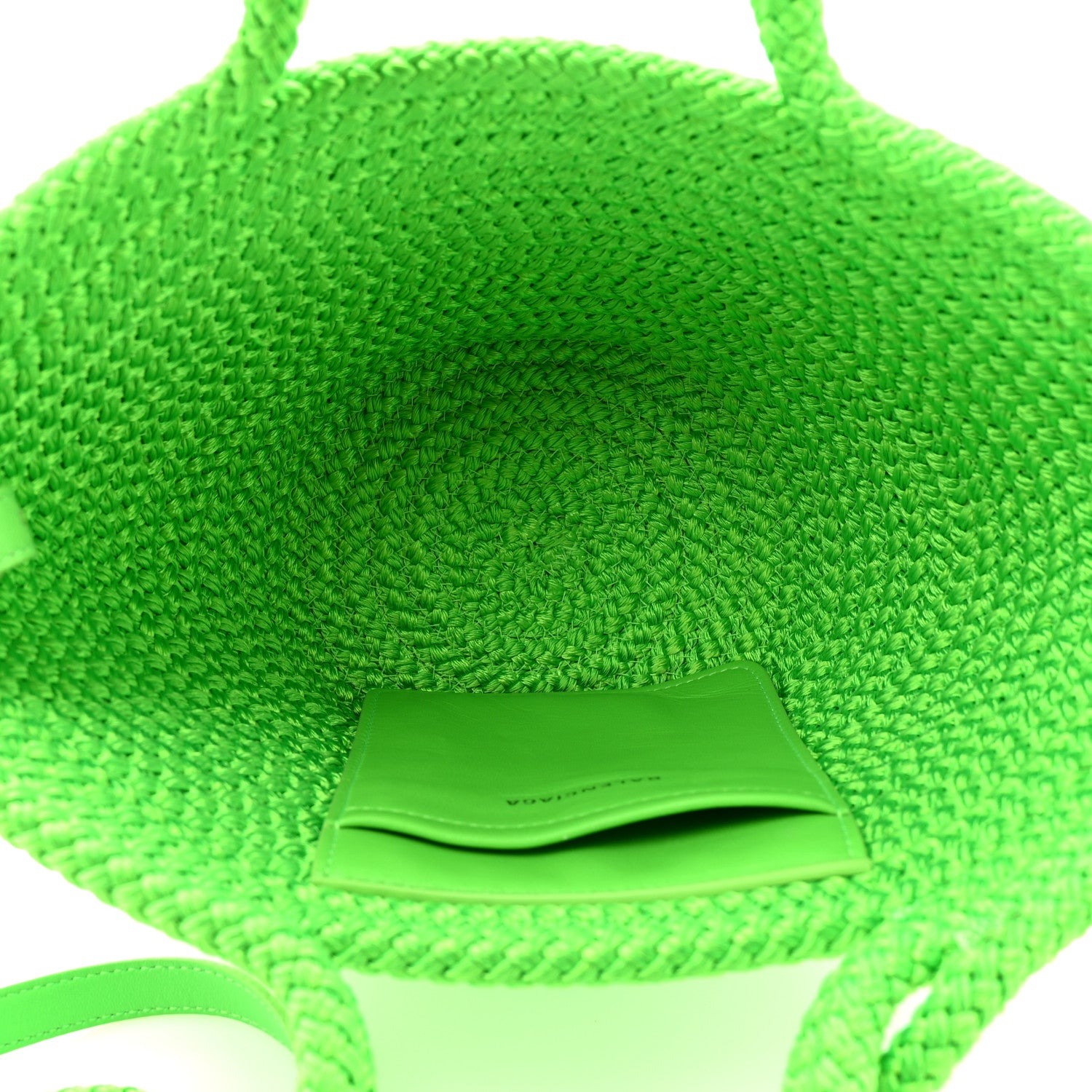 Balenciaga Nylon Lambskin Woven Small Ibiza Basket With Strap Green 5 of 10
