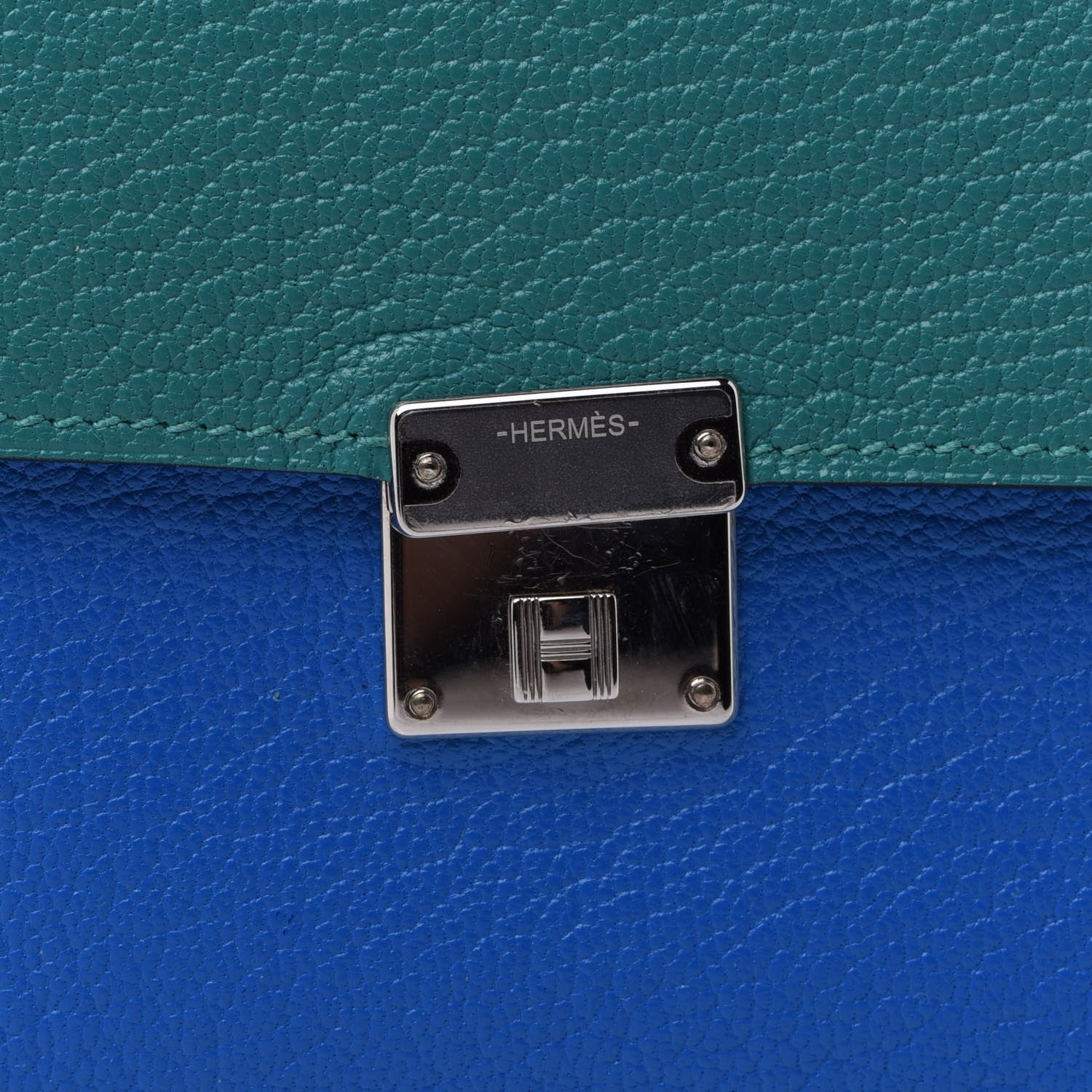 Hermes Chevre Mysore Mini Clic Card Holder Bleu Hydra Vert Verone 6 of 9