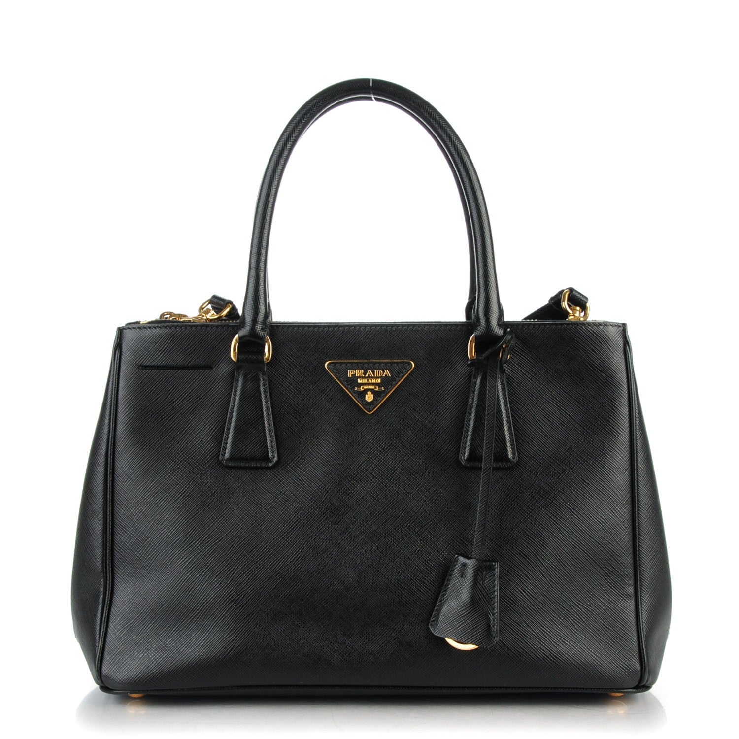 Prada Saffiano Small Galleria Double Zip Tote Black 1 of 8
