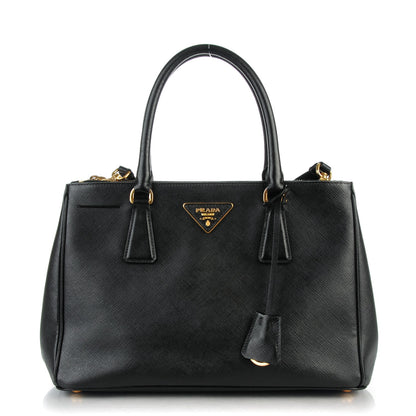 Prada Saffiano Small Galleria Double Zip Tote Black 1 of 8