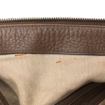 Gucci Pebbled Calfskin Twill Hobo Brown 9 of 17