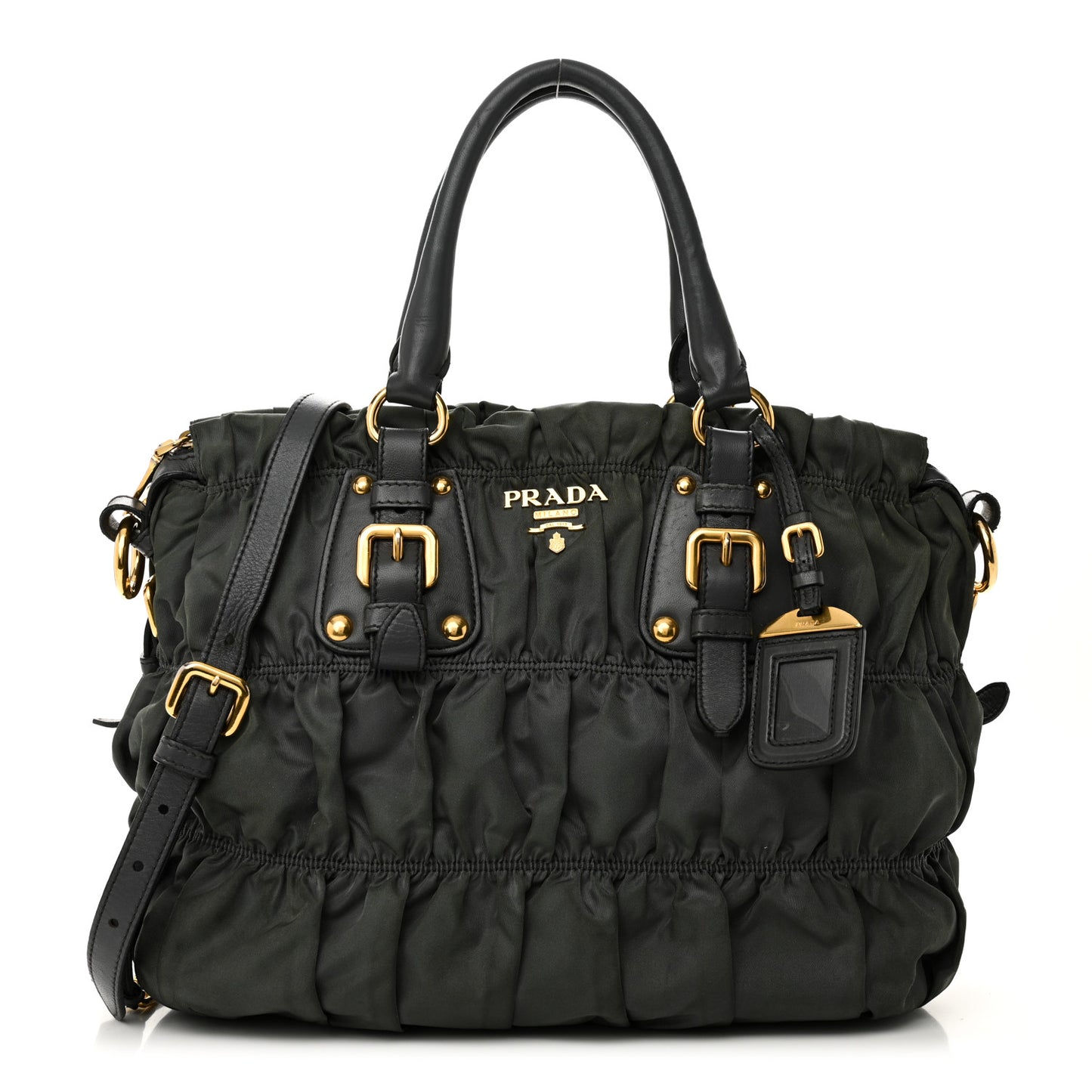 Tessuto Nylon Gaufre Tote Fumo