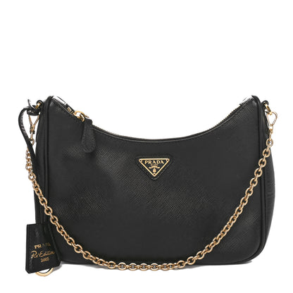 Prada Saffiano Lux Re-Edition 2005 Shoulder Bag Black 1 of 10