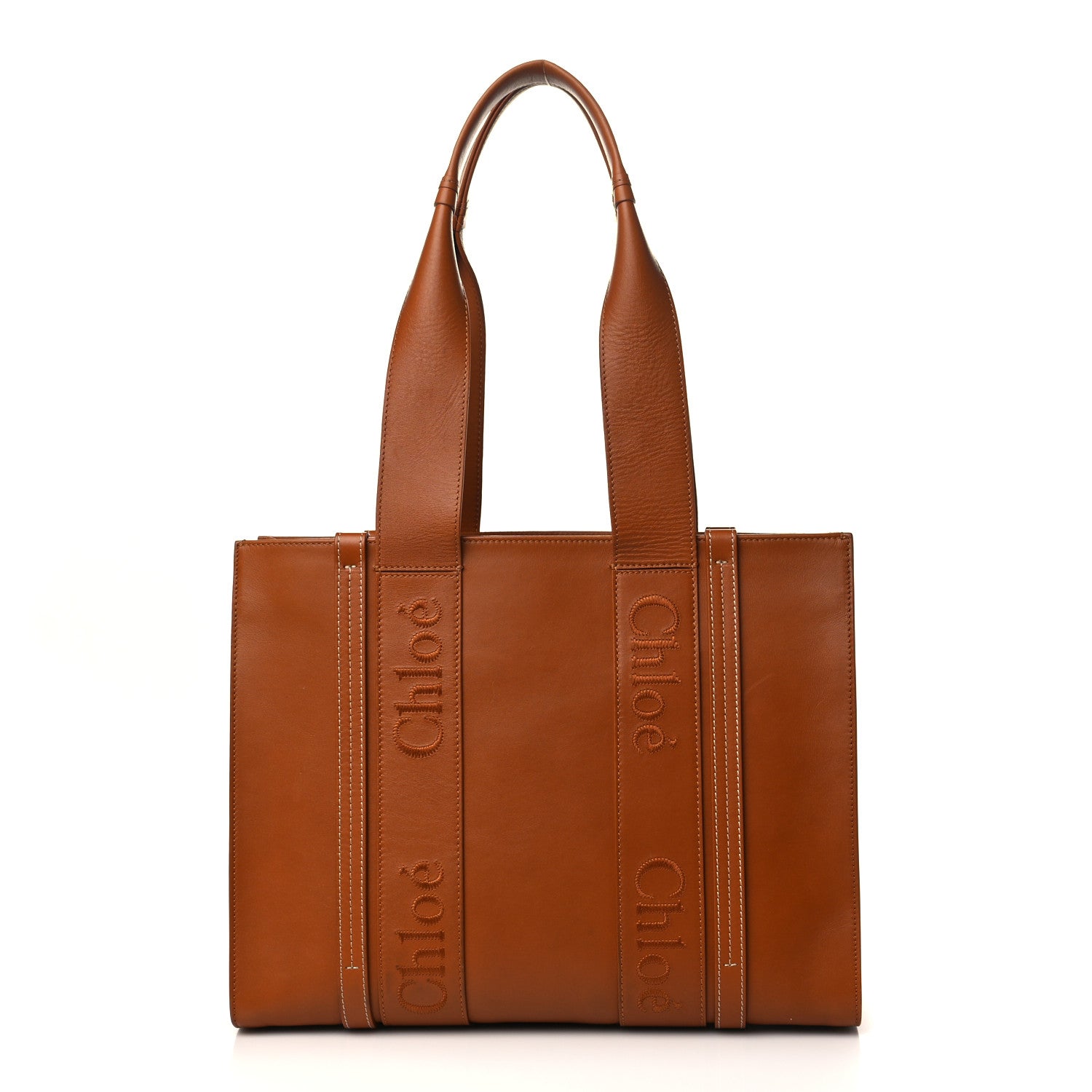 Chloe Calfskin Medium Woody Tote Caramel 1 of 9