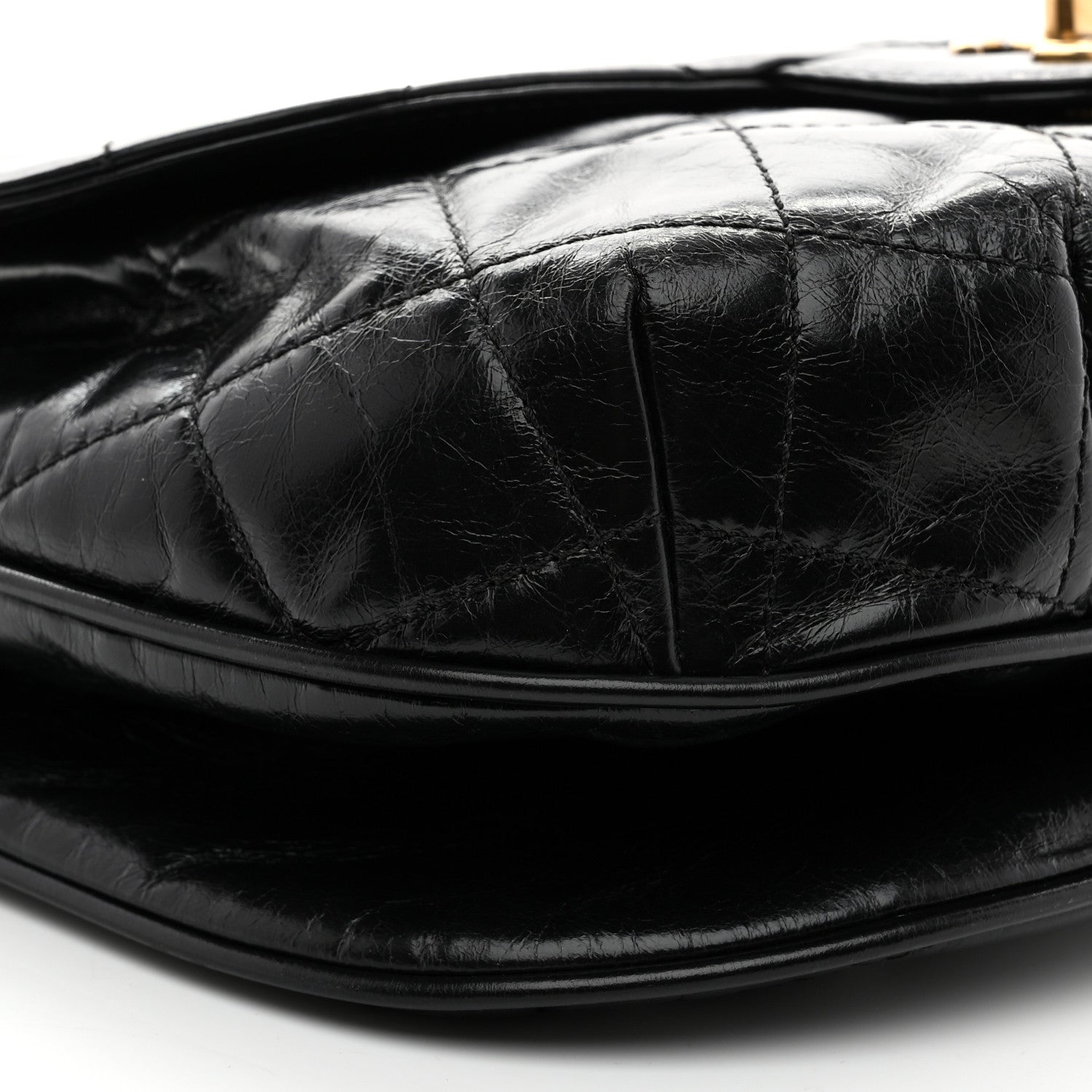 Chanel Glazed Calfskin Quilted Medium Bubble CC Flap Black 9 of 10