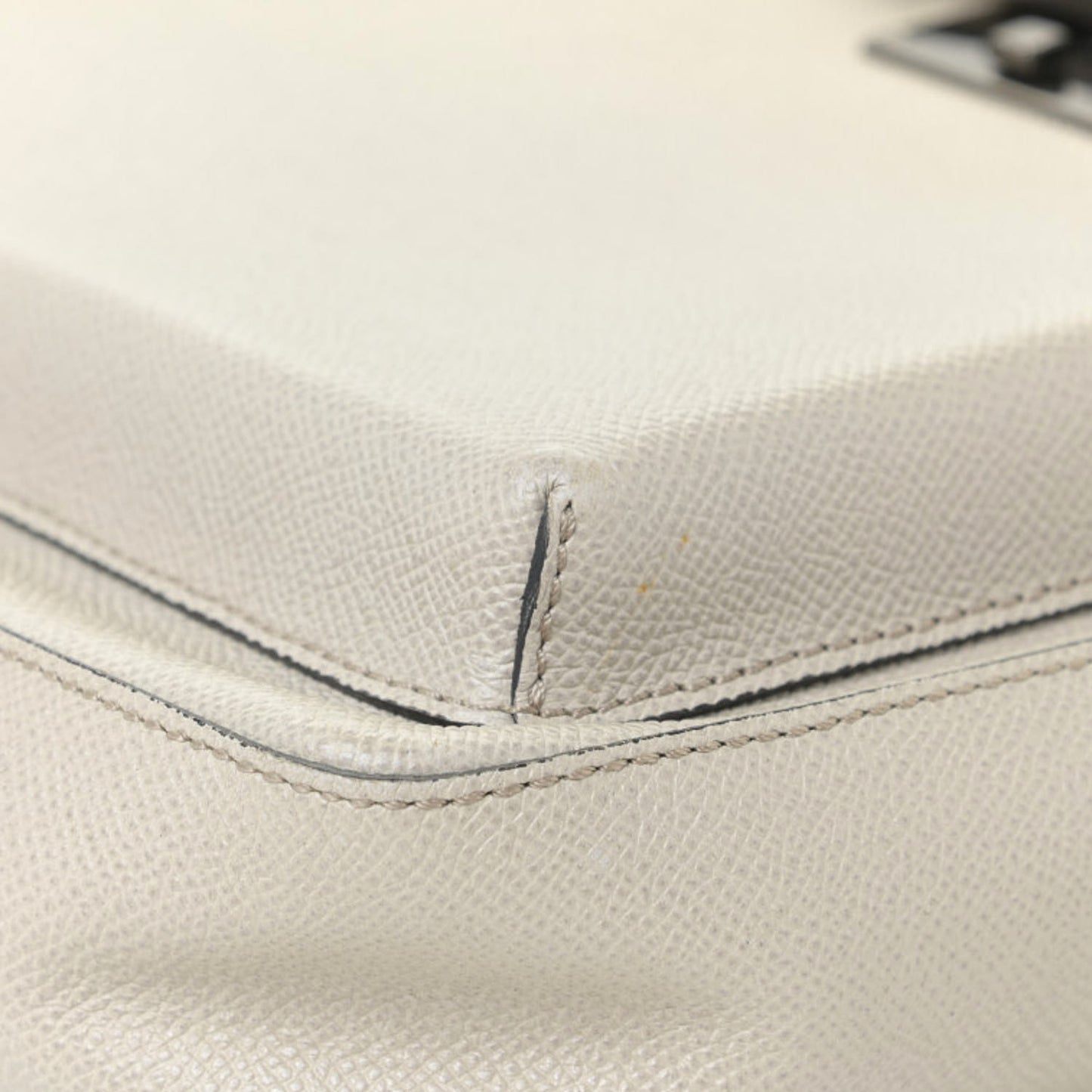 Grained Calfskin Crossbody Bag White