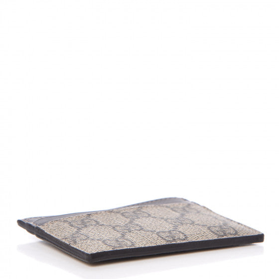 GG Supreme Monogram Card Holder Dark Brown