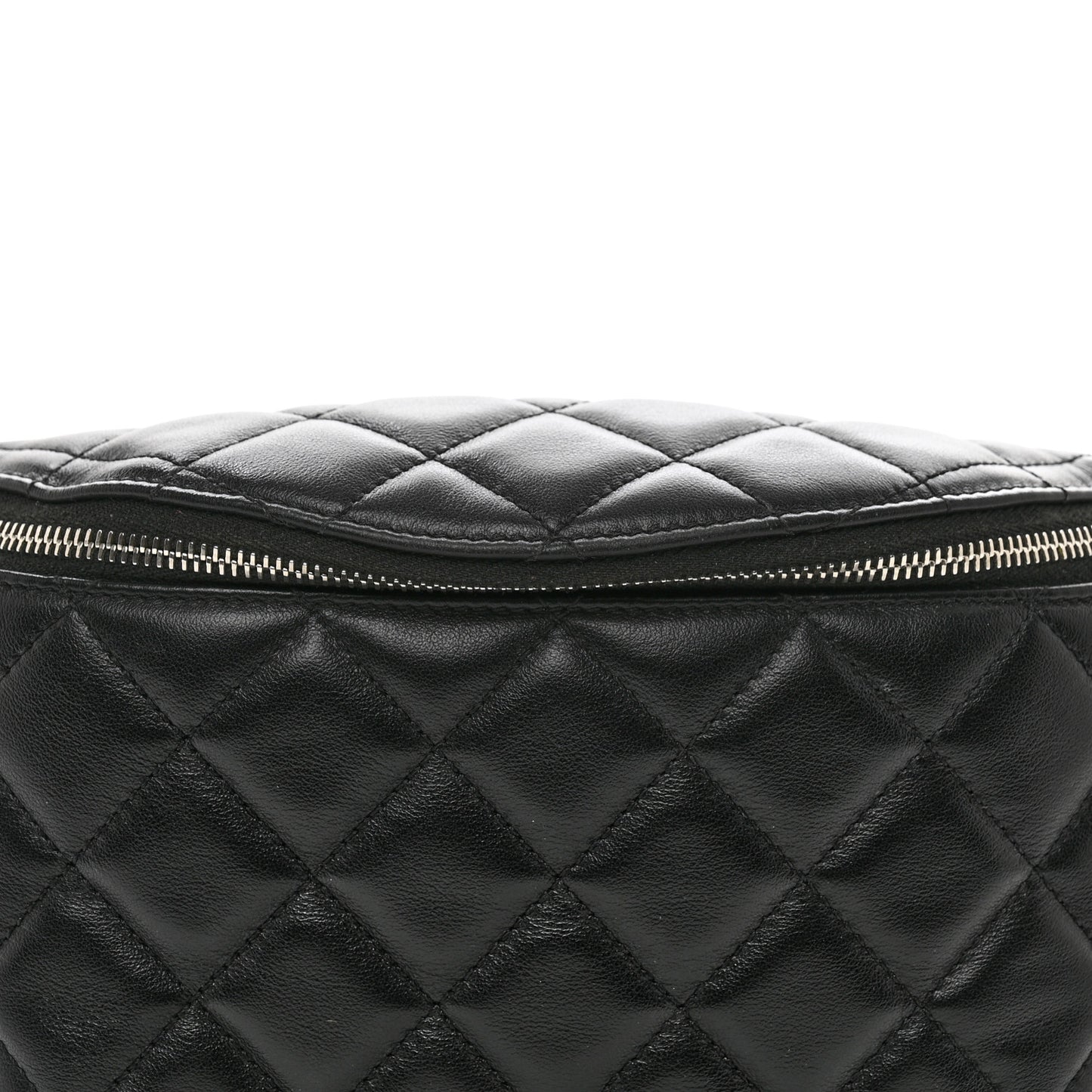 Calfskin Quilted Waist Belt Bag Black
