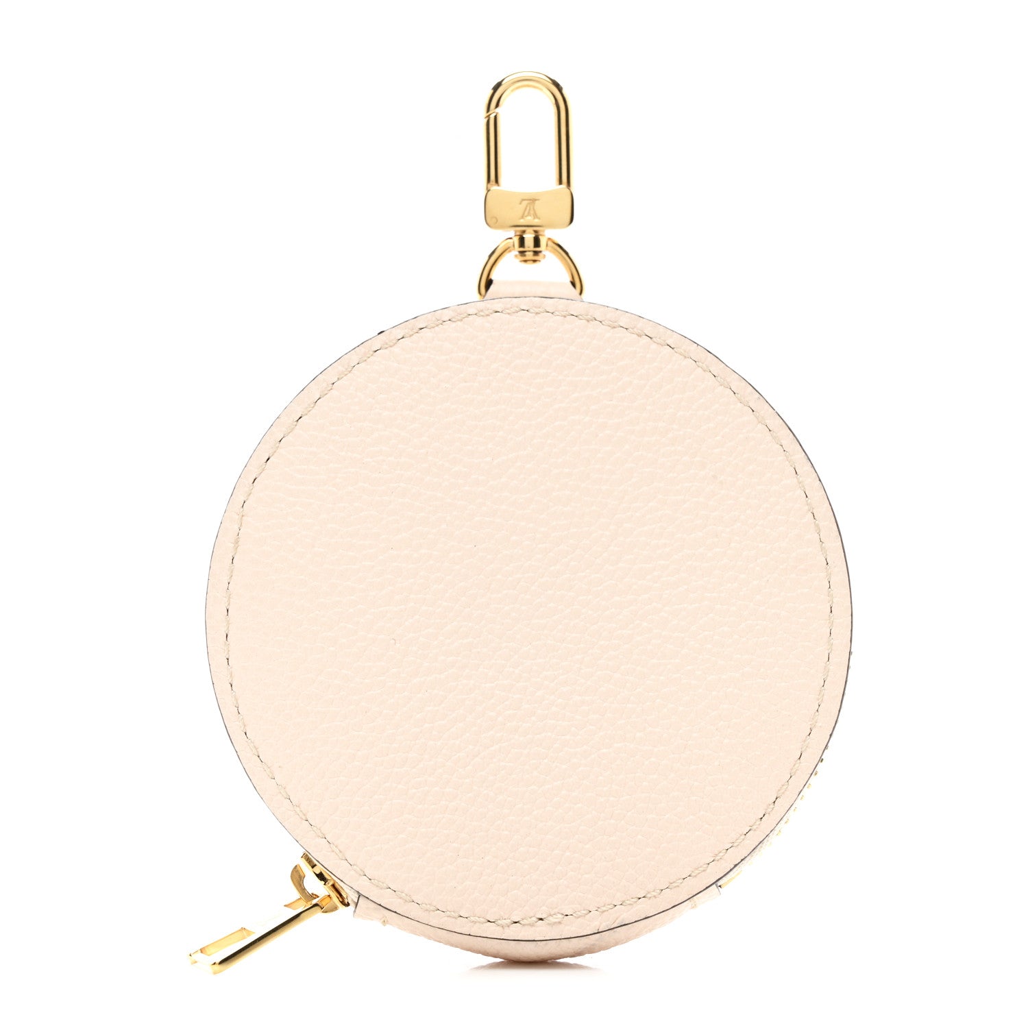 Louis Vuitton Calfskin Papillon BB Round Coin Purse Cream 1 of 6