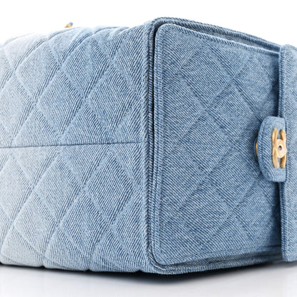 Chanel Washed Denim Quilted Medium Chanel 25 Handbag Blue 12 of 13