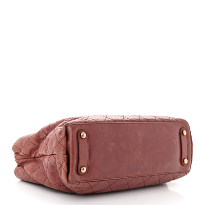 Chanel Glazed Calfskin Stingray Bindi CC Tote Red 4 of 16