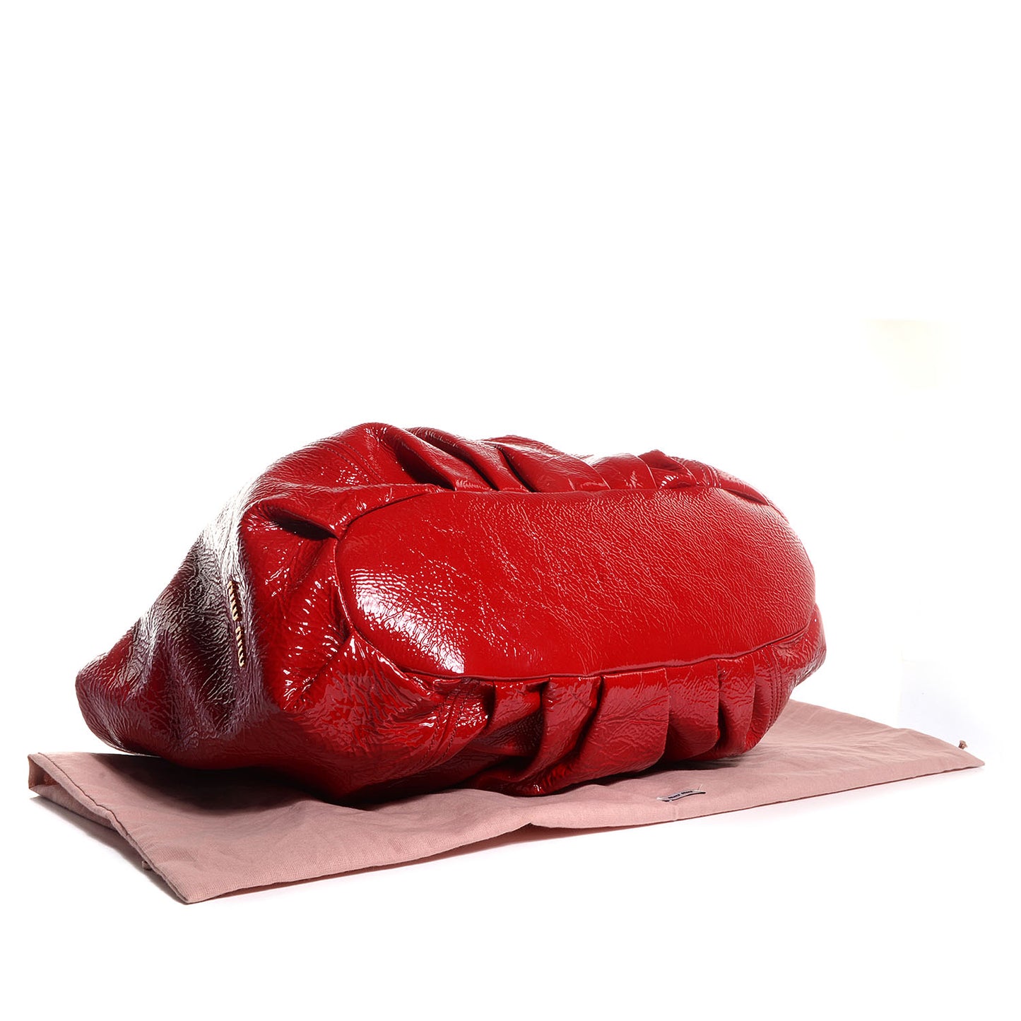 Crinkle Patent Tote Rosso