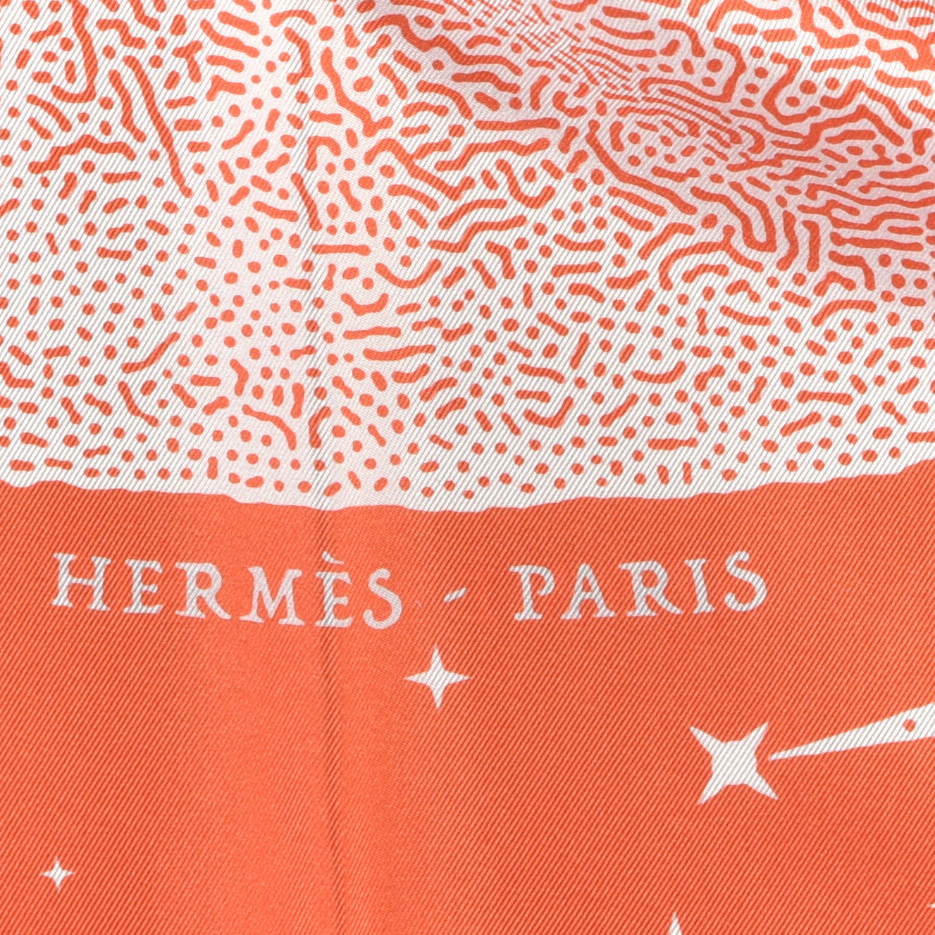 Silk Double Face Clair De Lune Scarf 90 Orange Gris White