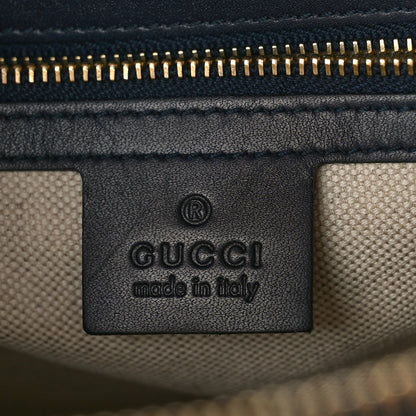 Gucci Monogram Selleria Calfskin Vintage Web Medium Boston Beige Blue 6 of 9