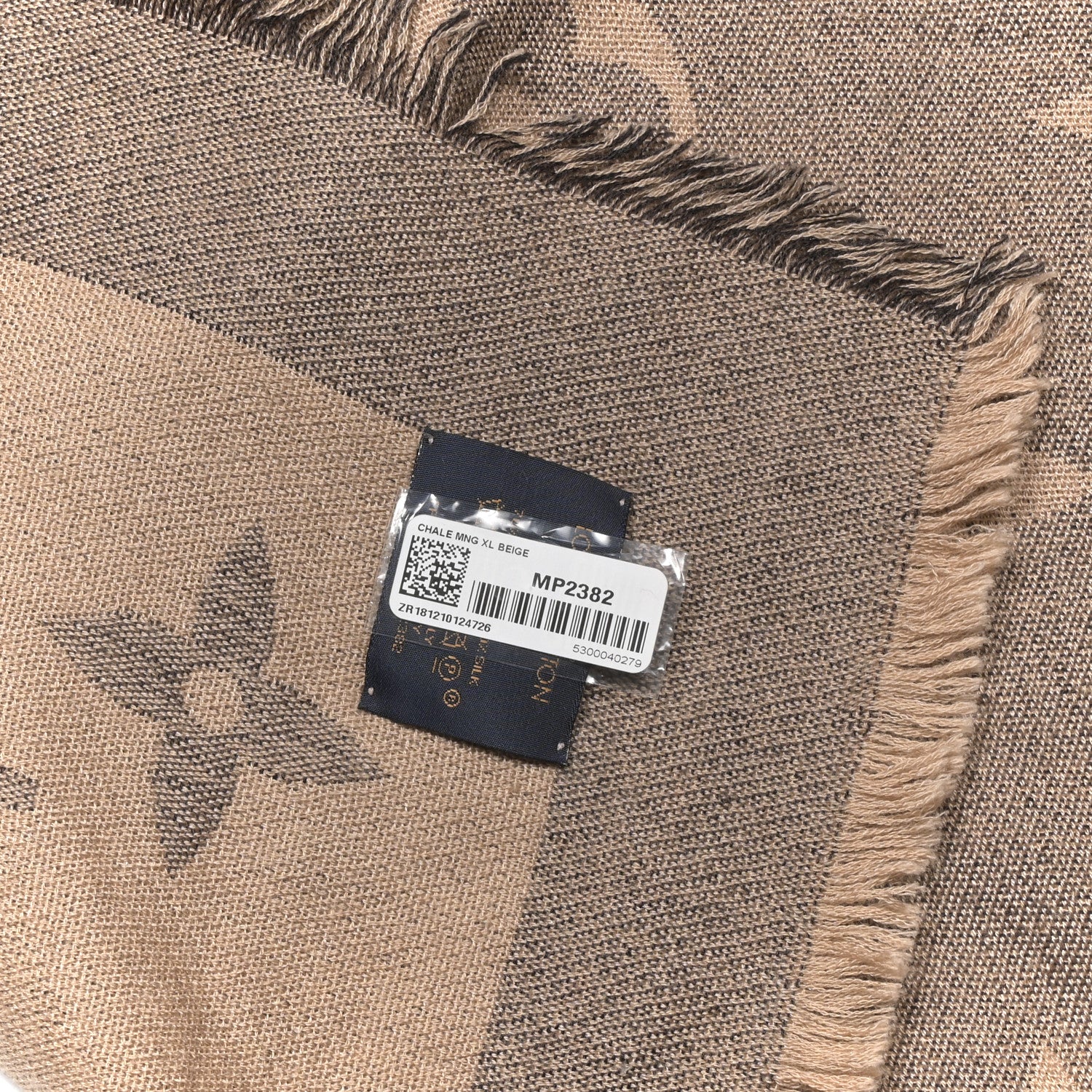 Louis Vuitton Cashmere Silk Monogram Giant Shawl Beige 3 of 4