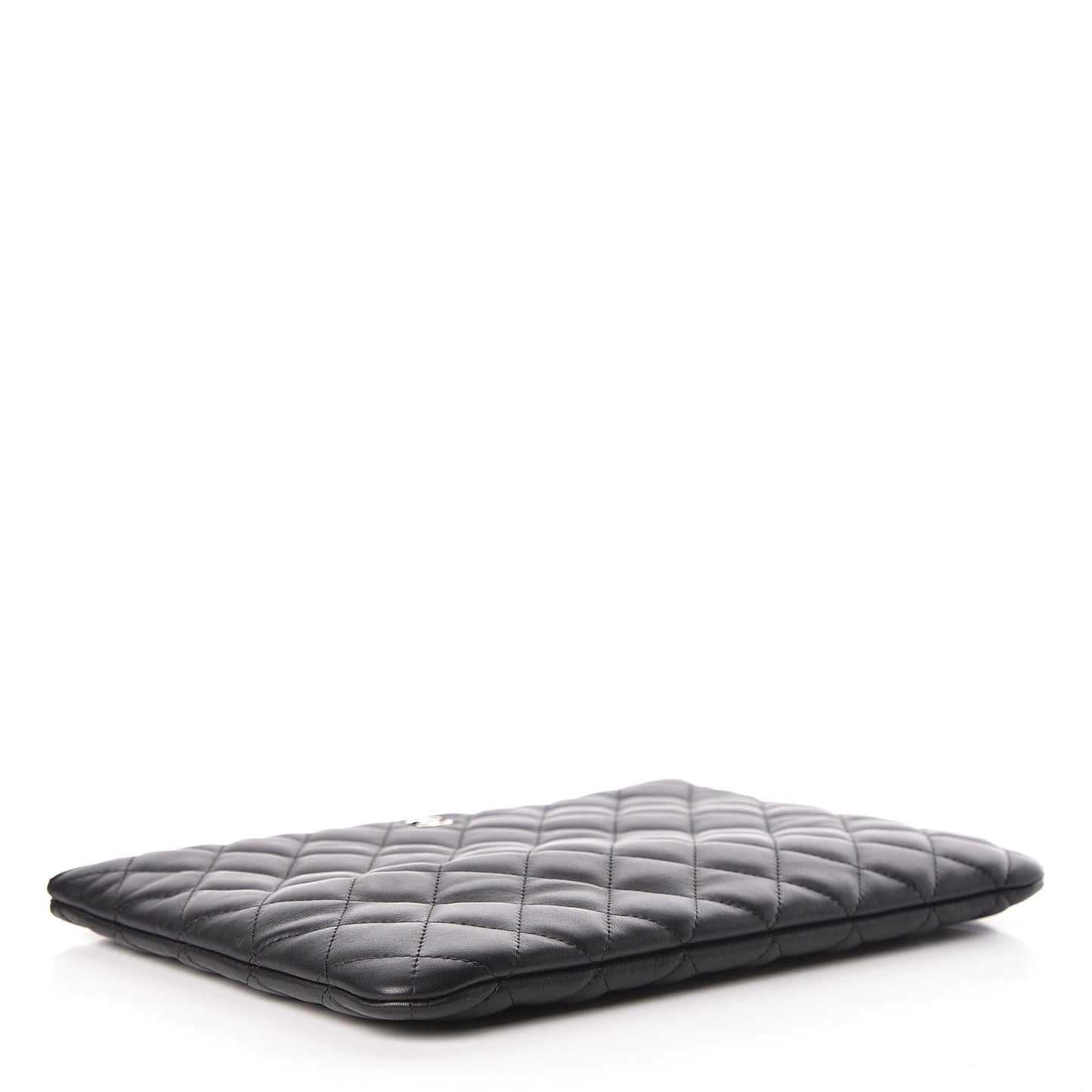 Lambskin Quilted Medium Cosmetic Case Black