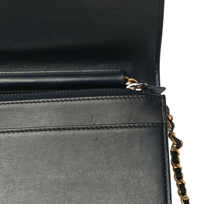 Chanel Caviar Quilted Boy Wallet On Chain WOC Navy 16 of 18