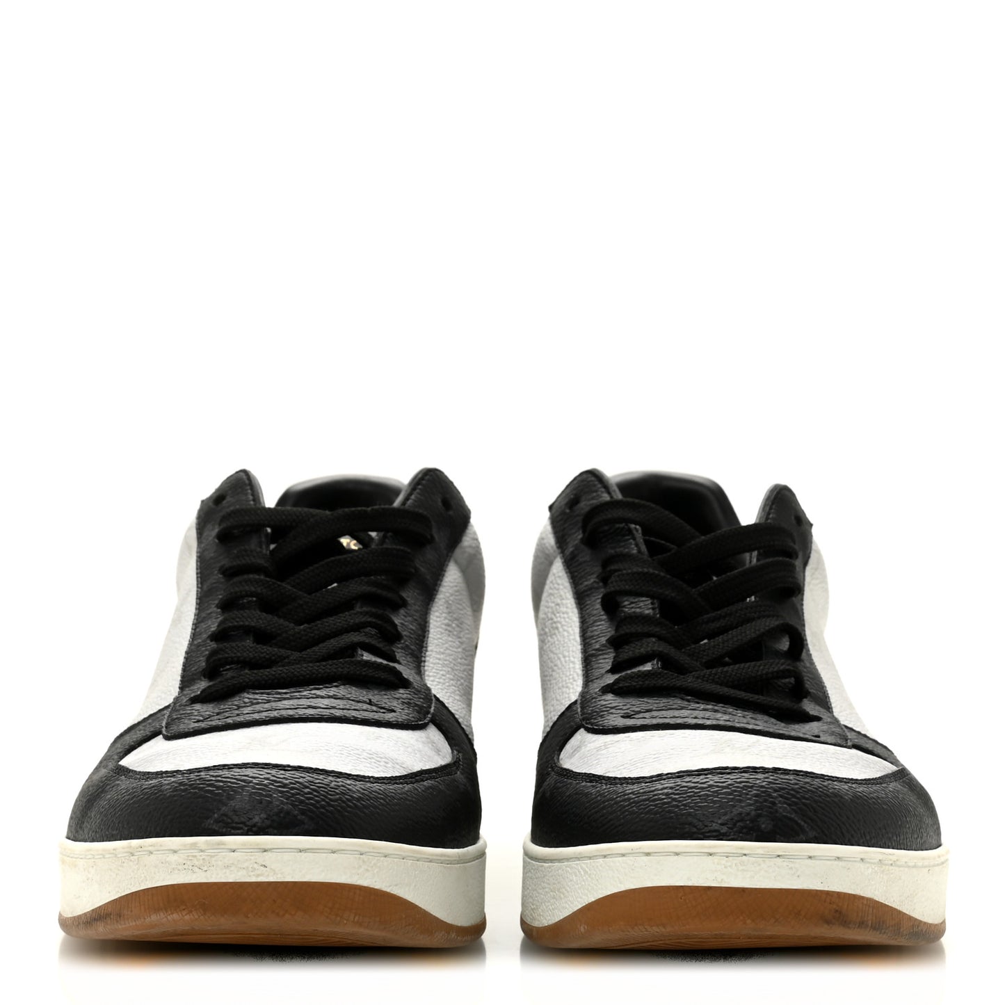 Calfskin Monogram Mens Rivoli Sneakers 9 White Black