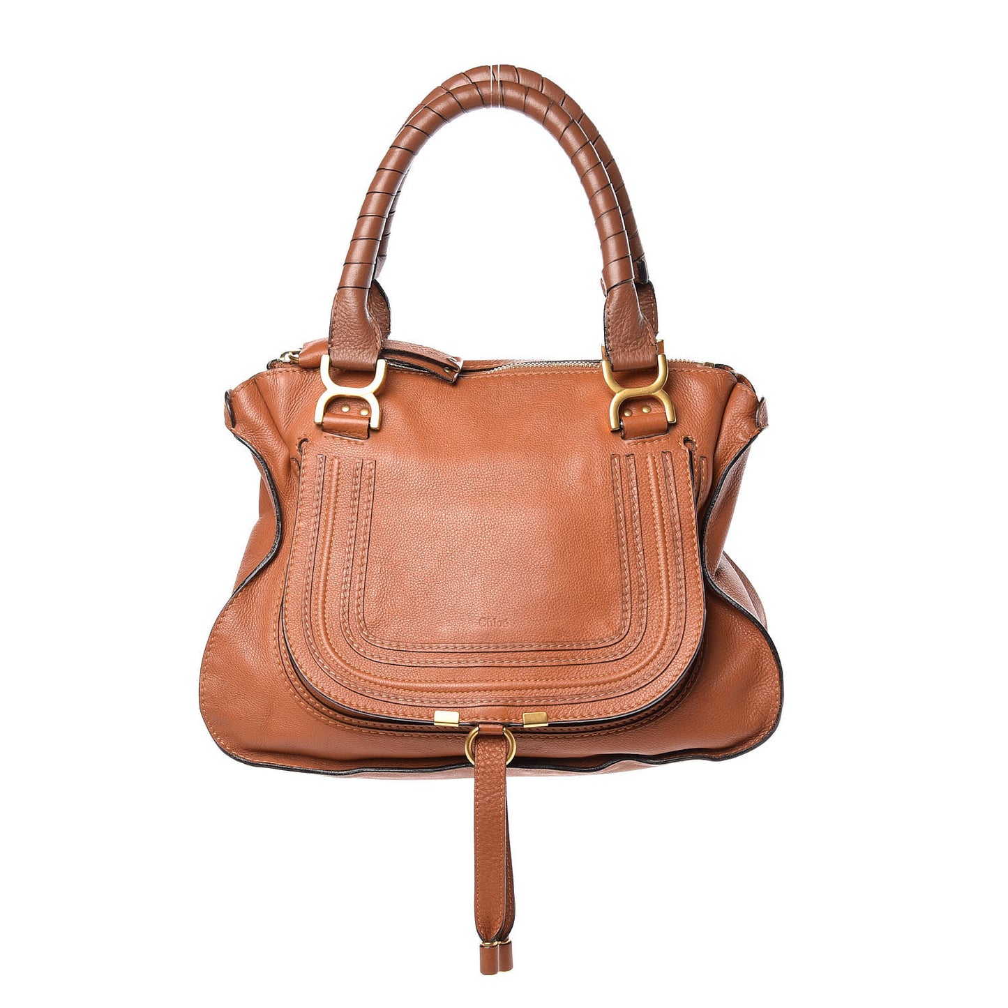 Calfskin Medium Marcie Satchel Tan