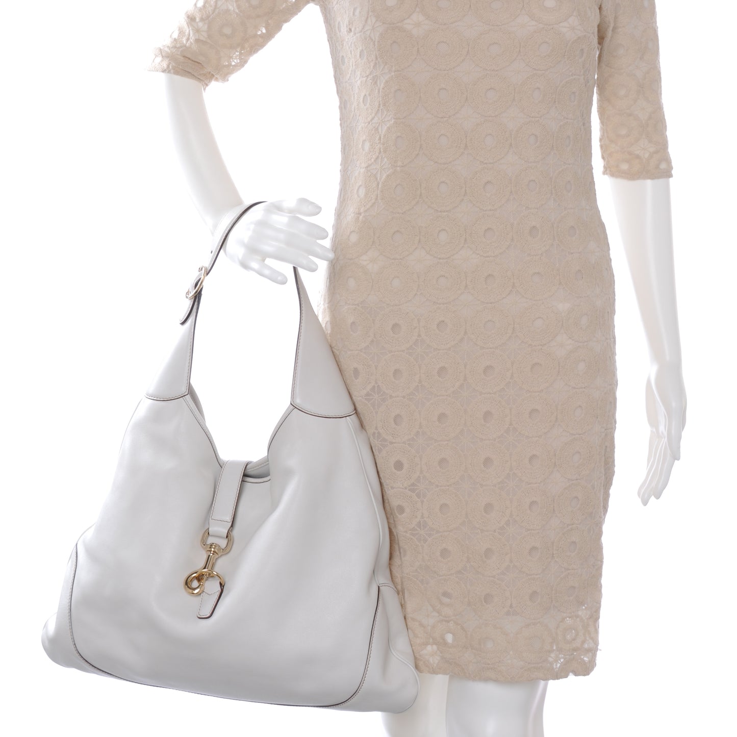 Leather Large Bouvier Hobo White