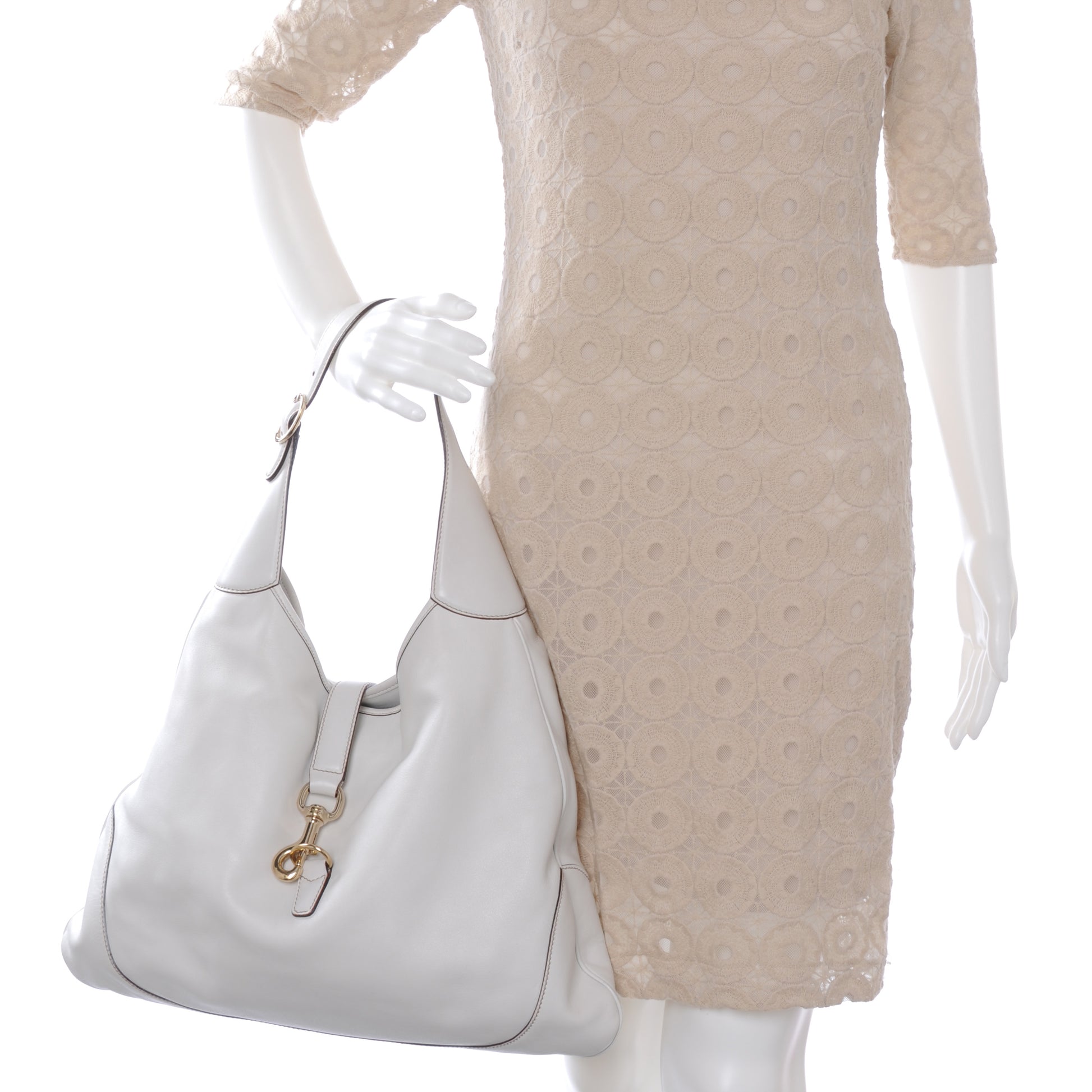 Gucci Leather Large Bouvier Hobo White 2 of 7