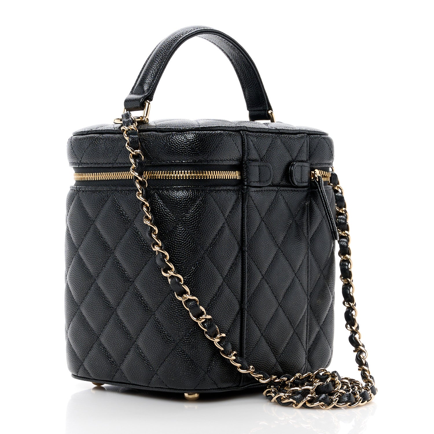Chanel Caviar Quilted Small Top Handle Vanity Case With Chain Black 3 of 11