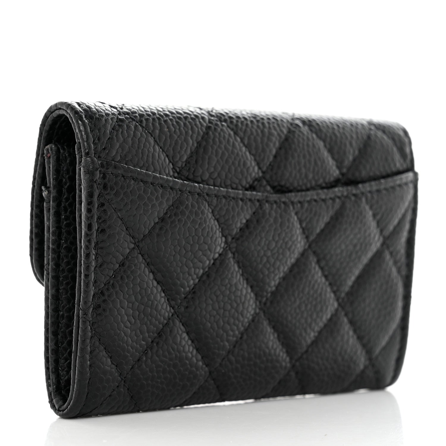 Chanel Caviar Quilted Flap Card Holder Wallet Black 3 of 10