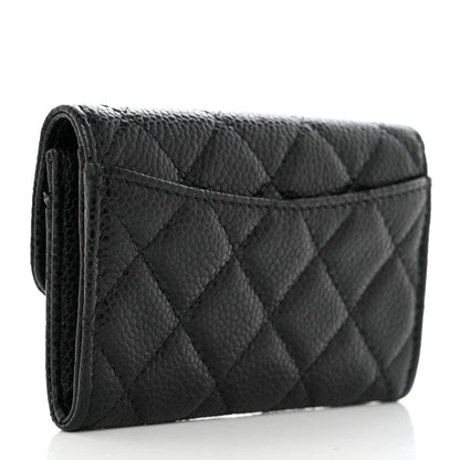 Chanel Caviar Quilted Flap Card Holder Wallet Black 3 of 10