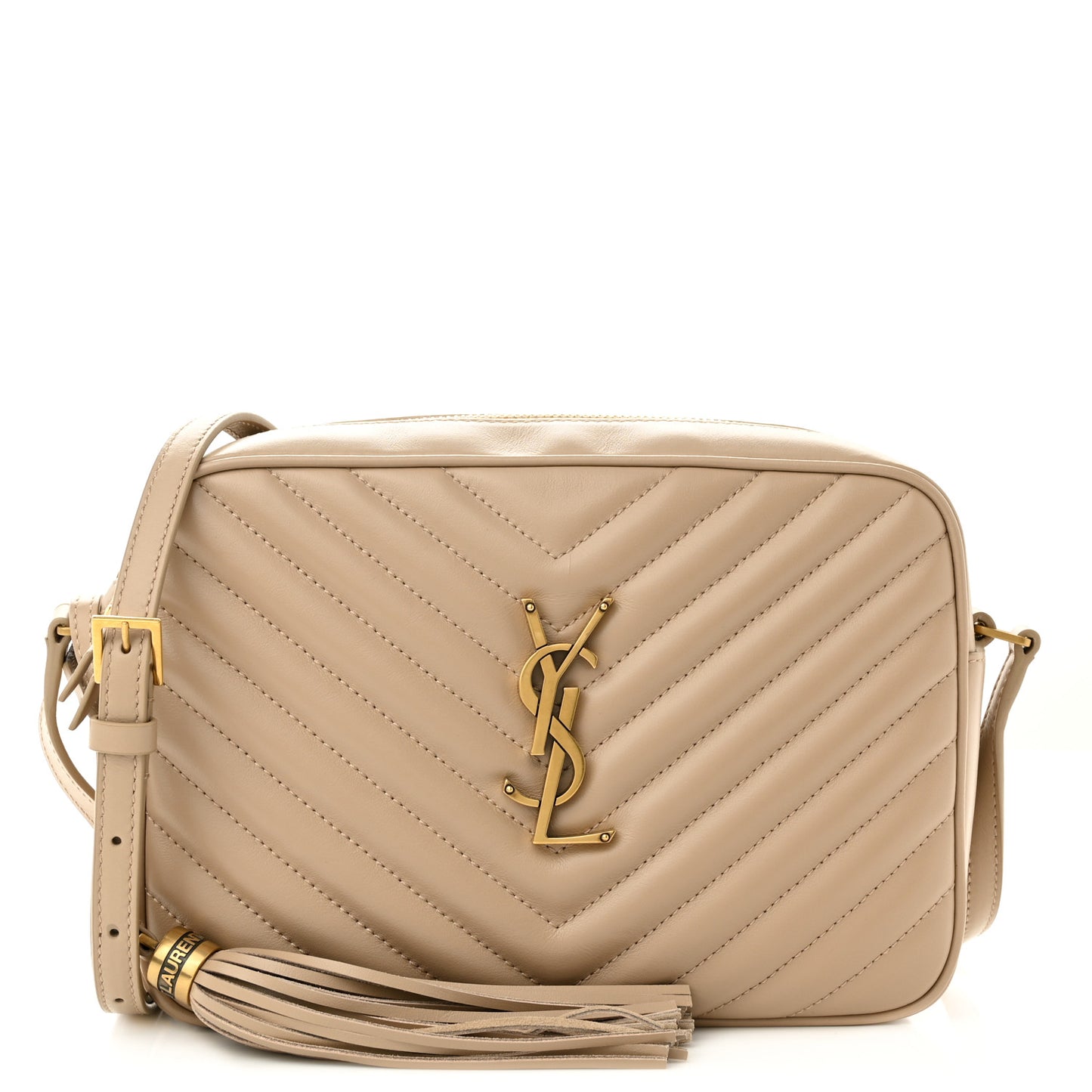 Calfskin Matelasse Monogram Lou Camera Bag Dark Latte