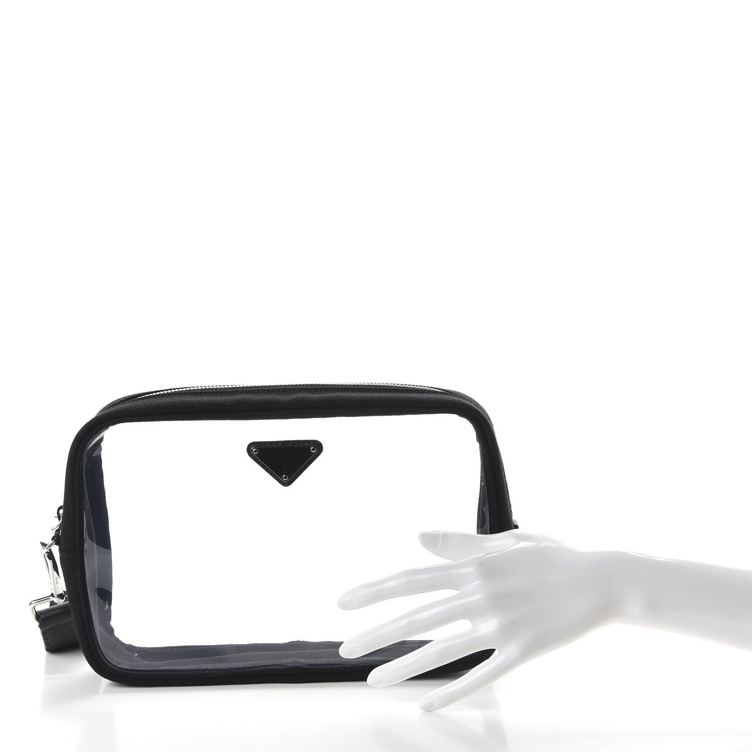Prada Canvas Plexiglass Wristlet Black 2 of 7