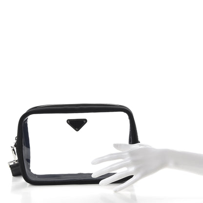 Prada Canvas Plexiglass Wristlet Black 2 of 7