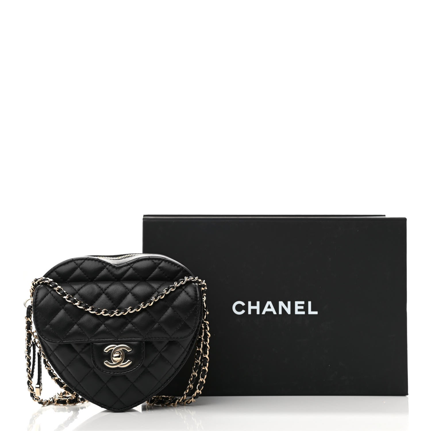 Chanel Lambskin Quilted CC In Love Heart Bag Black 11 of 11