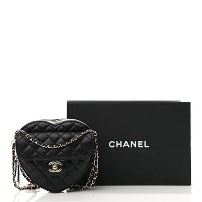 Chanel Lambskin Quilted CC In Love Heart Bag Black 11 of 11