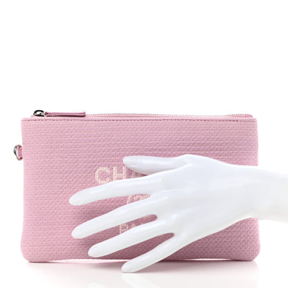 Chanel Mixed Fibers Small Deauville Pouch Pink 2 of 6