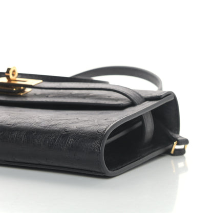 Hermes Ostrich Kelly Wallet To Go Black 10 of 10