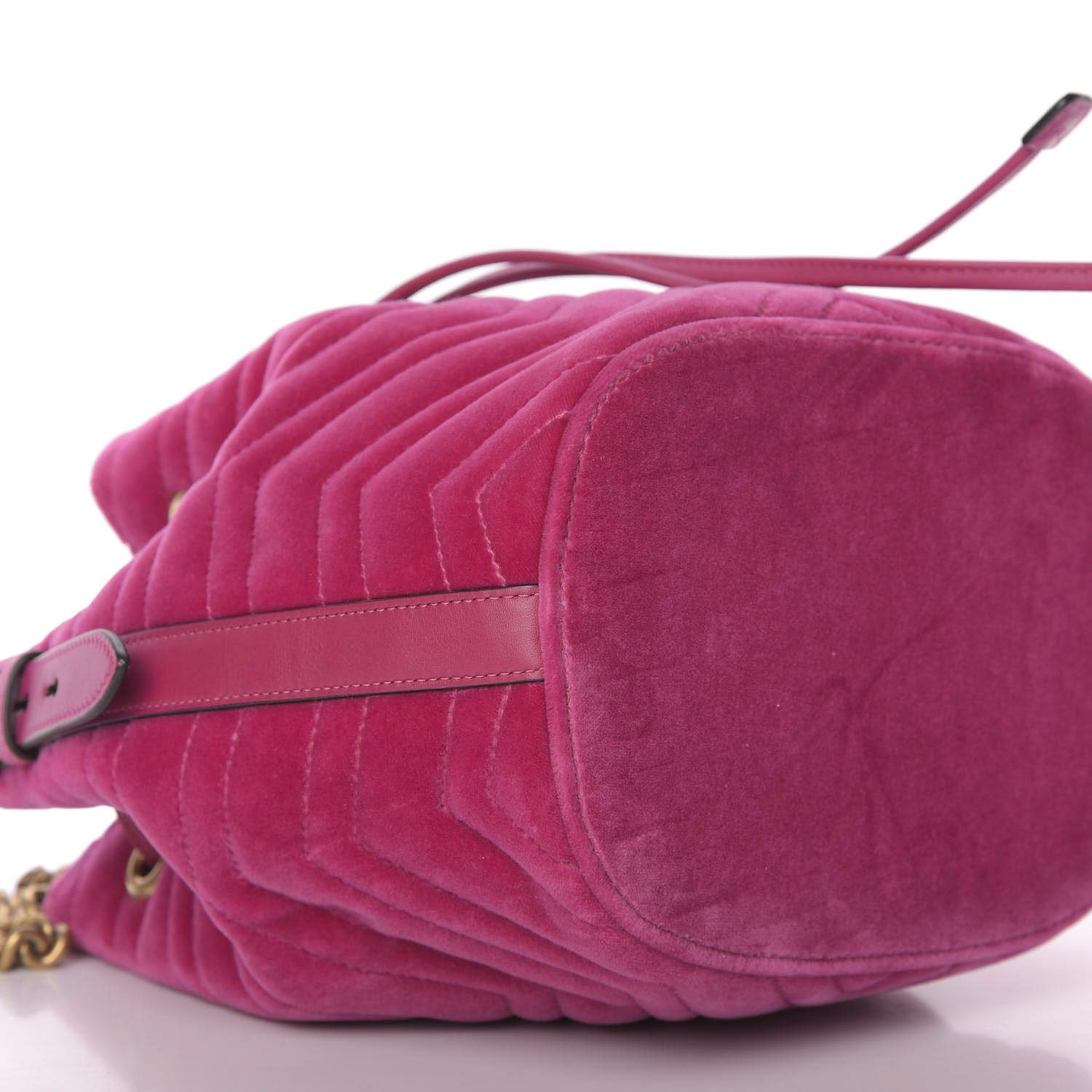 Gucci Velvet Matelasse GG Marmont Bucket Bag Light Raspberry Rose 7 of 10