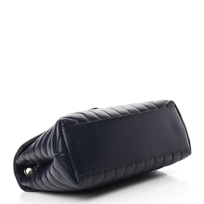 Saint Laurent Calfskin Y Quilted Monogram Medium Loulou Chain Satchel Medium Blue 4 of 11