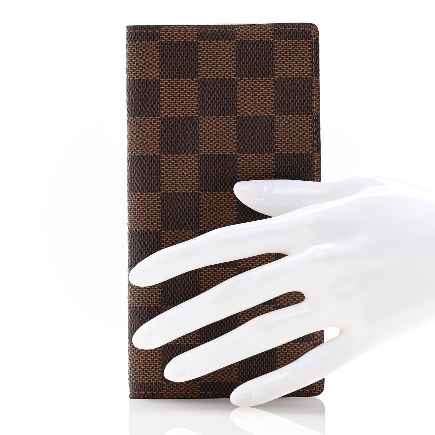 Louis Vuitton Damier Ebene Simple Checkbook Cover Wallet 2 of 11