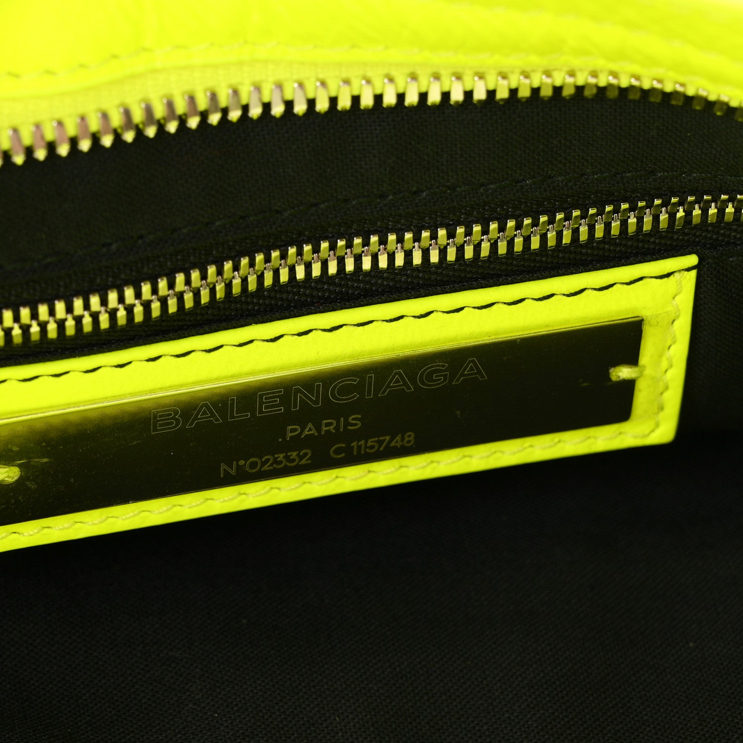 Balenciaga Agneau Classic Silver Hardware City Jaune Fluo 7 of 11