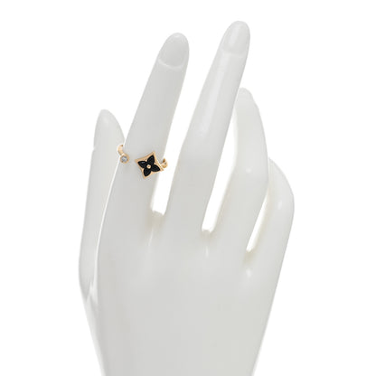 Louis Vuitton 18K Yellow Gold Diamond Black Onyx Mini Color Blossom Star Ring 51 5.75 2 of 5