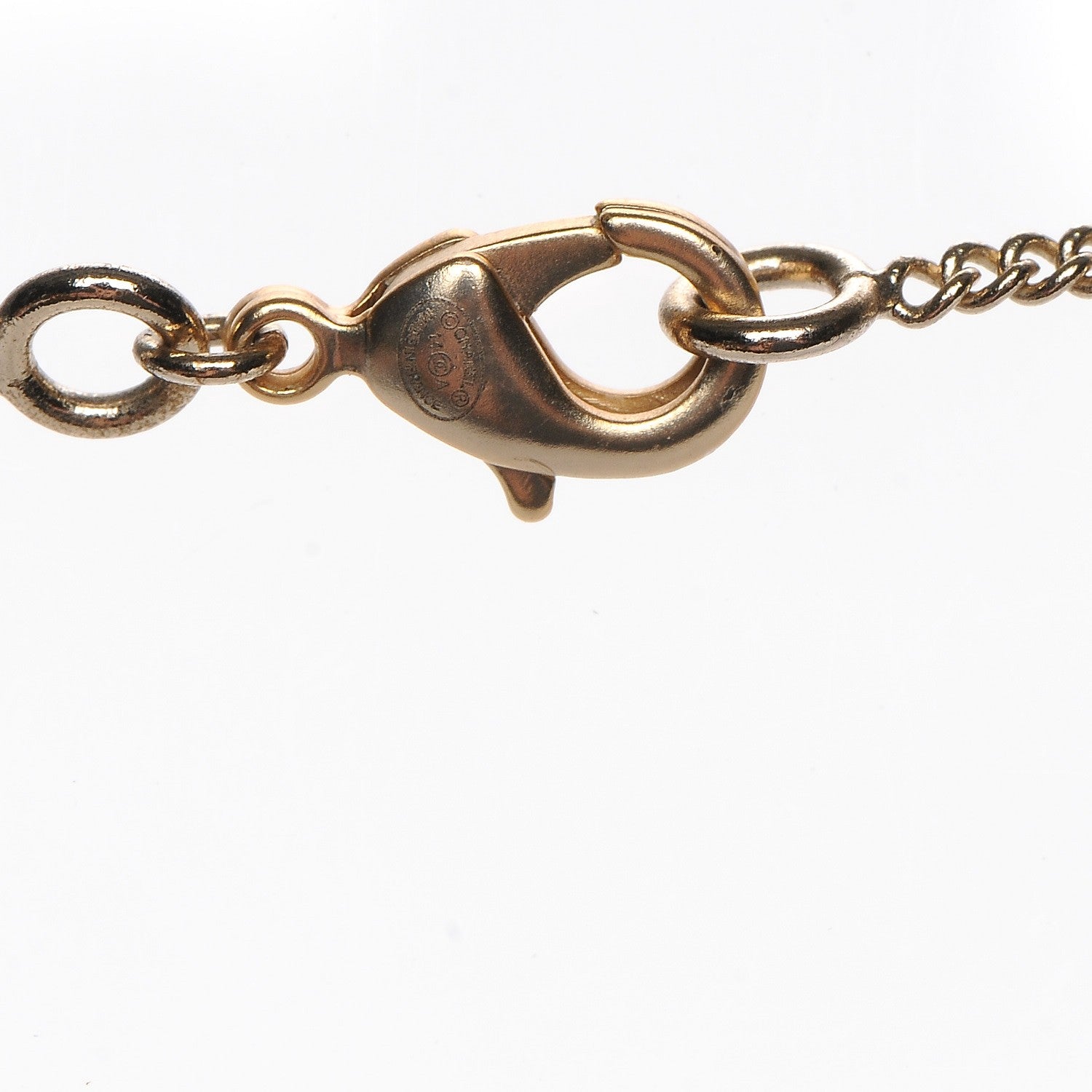 Chanel Crystal Pearl CC Pendant Necklace Gold 5 of 6