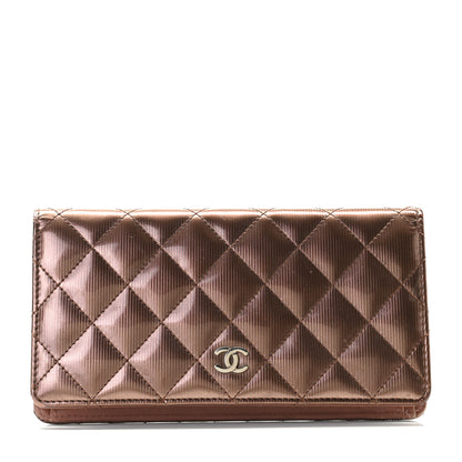 Chanel Striated Patent Yen Wallet 1 of 11