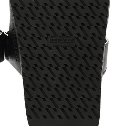 Hermes Calfskin Womens Chypre Sandals 36 Black 6 of 9