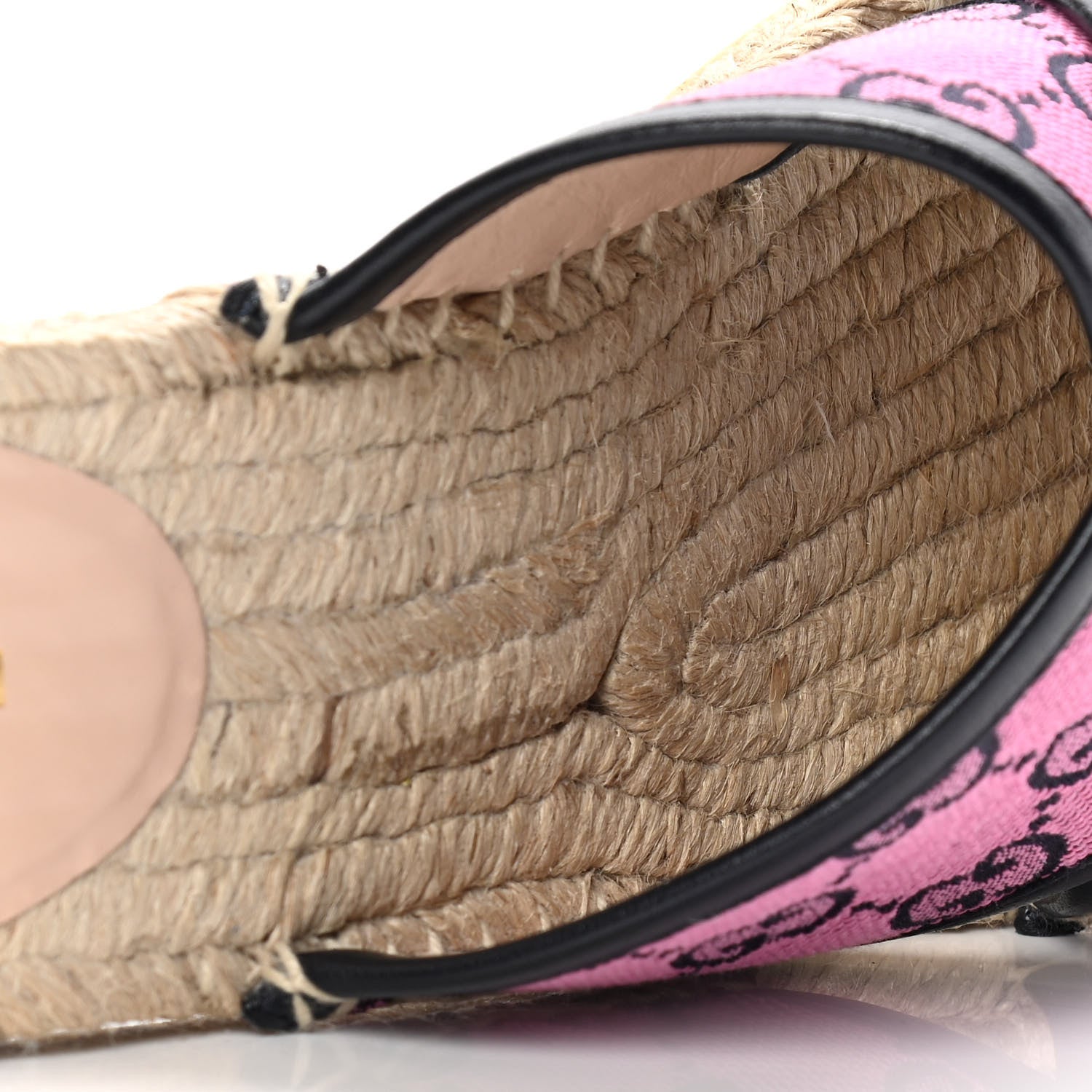 Gucci Monogram Multicolor Criss Cross Espadrille Sandals 37 Pink Blue 10 of 12