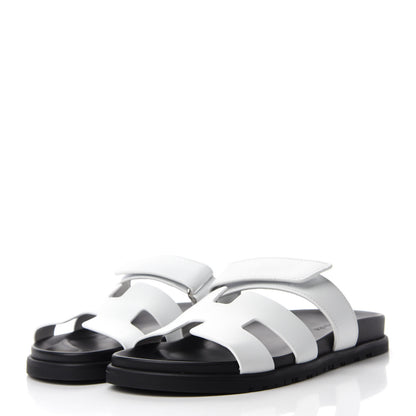Hermes Calfskin Womens Chypre Sandals 40 White 3 of 9